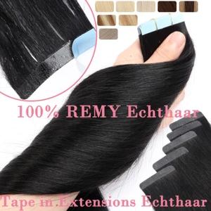 Tape in Extensions Tressen Skin Weft 100% Remy Echthaar DICK Haarverlängerung DE - Bild 1 von 37