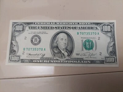 1974 $100 dollar bill, Crisp About Uncirculated, Beautiful!  - Image 1 of 2