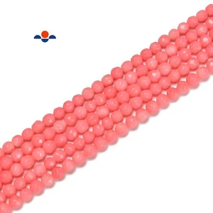 Pink Bamboo Coral Faceted Round Beads Size 2mm 3mm 4mm 15.5'' Strand - Picture 1 of 5