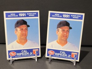 2 Lot 1991 Post Canada Super Star Cal Ripken Jr. #22 Baltimore Orioles HOF