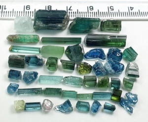 57 Cts Beautiful Mix Colors Tourmaline Crystal Type & Rough Grade Very Nice Qty - Picture 1 of 6