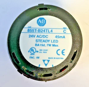 ALLEN BRADLEY 855T-B24TL4 STEADY LED LIGHT SER.C 45MA 7W 24VDC - Picture 1 of 4