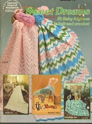 Sweet Dreams 10 Baby Afghans BOOK #13 knitting crochet patterns JUNGLE Animals - Image 1 of 2
