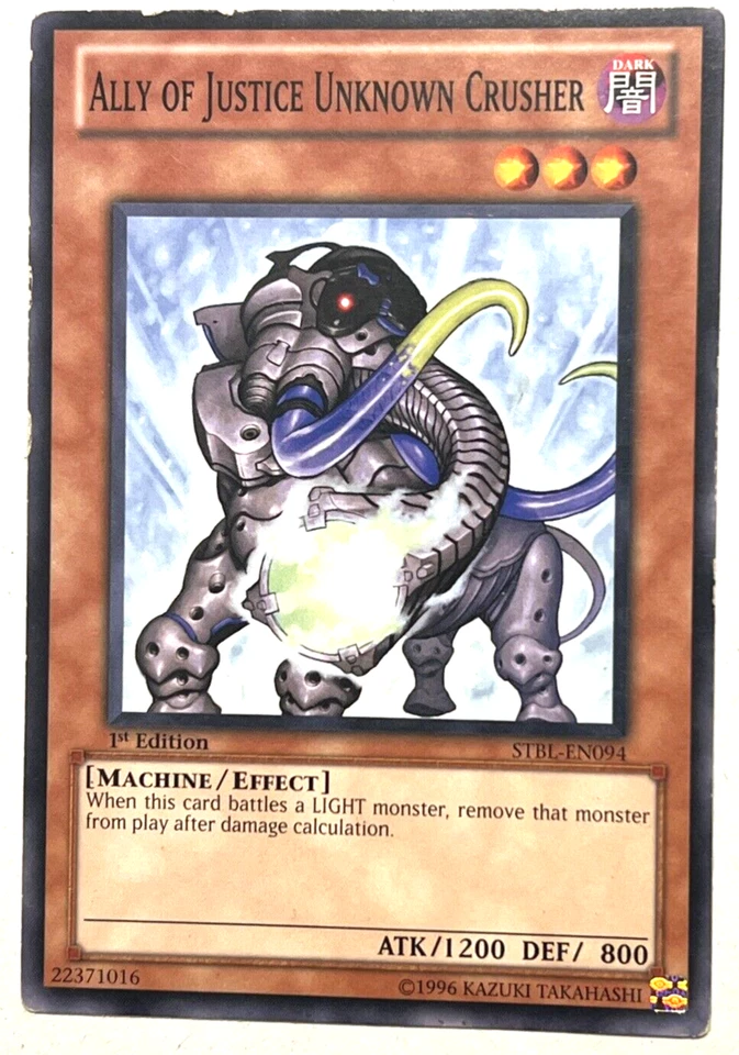 YuGiOh! - Ally of Justice Unknown Crusher - STBL-EN094 1st Edition Common - Image 1 of 1