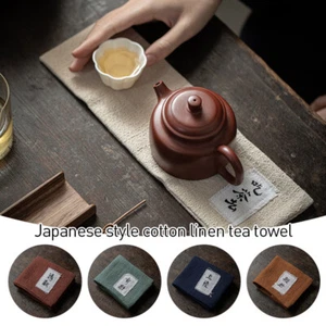 Tea Towel Retro Handmade Cotton Linen Tea Mat Coaster Pot Rag Mat Accessories - Picture 1 of 16