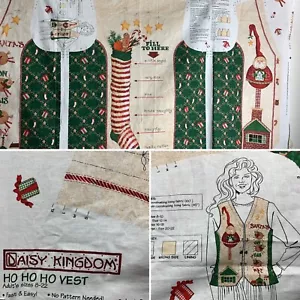 Vintage Daisy Kingdom Hohoho Vest Cut to Sew Fabric Pattern Panel - Picture 1 of 5