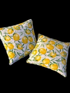 Pier 1 Imports Lemon Pillows Set Of 2 16”x16” - Picture 1 of 4