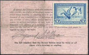 RW1 1934 FEDERAL DUCK ON CONNECTUCUT LICENSE. Nice usuage on a scace state. - Picture 1 of 2