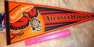 Atlanta Hawks large logo NBA Basketball team 30 x 12 Felt Pennant, made in USA - Picture 1 of 1