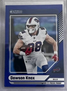 Dawson Knox 2024 Panini Donruss Blue Press Proof Football Card #4 Bills - Picture 1 of 2