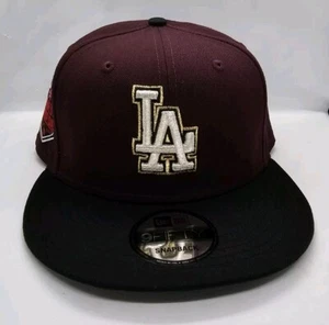 NEW ERA 9FIFTY SNAPBACK HAT. MLB. LOS ANGELES DODGERS. MAROON. - Picture 1 of 7