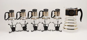 Vintage Pyrex Flameware Glass 6 Piece Coffee Tea Set, For Silex By David Douglas - Picture 1 of 12