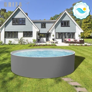 Stahlwandpool GRIZA rund 300x120cm Pool Folie grau Einzelbecken Skimmer Garten - Bild 1 von 6