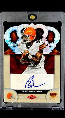 2012 Crown Royale Silver Holo-Foil 99 Travis Benjamin Rookie Auto Autograph /149 - Image 1 of 4