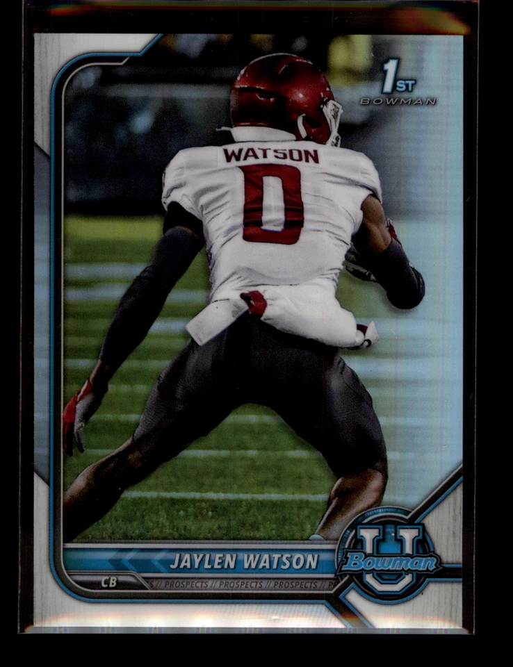 2021-22 Bowman University Chrome Refractors #76 Jaylen Watson Washington State - Image 1 of 2