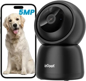 ieGeek 5MP Überwachungskamera Innen,Katzen Hunde Kamera,2.4G/5GHz WLAN Kamera - Bild 1 von 9