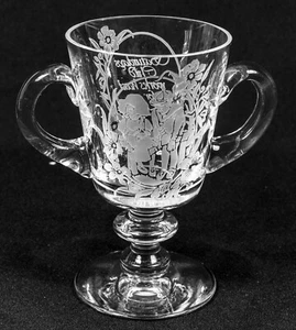 Georgian Style Twin Handled Crystal Glass Loving Cup ~ Saturday's Child - Picture 1 of 8