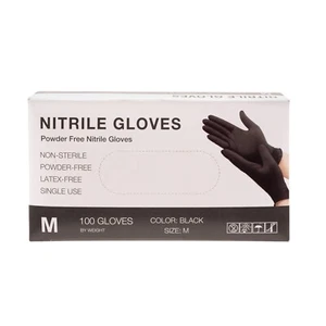 Guantes de examen desechables de nitrilo negro - Alimentación, hogar, limpieza - 100ct - Medianos - Imagen 1 de 3