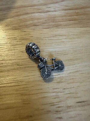 Genuino Pandora Plata Push Bike Bicicleta Cuelga Dije Foto 1 de 4