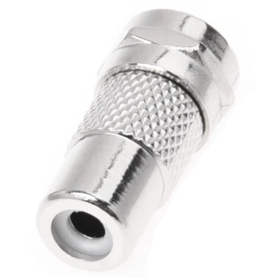 F Type Male to RCA Female Plug Straight RF Connector Coaxial Adapter - Image 1 of 4
