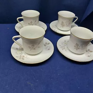 Johann Haviland Sweetheart Rose Pattern 4 Sets Cups/Saucers Bavaria Germany EUC - Picture 1 of 6