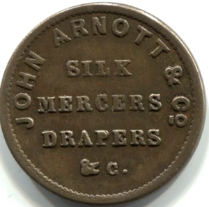RARE - 1800'S GB FARTHING - JOHN ARNOTT & CO. - SILK - QUEEN VICTORIA - LIT 2005 - Picture 1 of 11