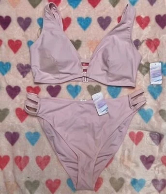 Плюс с ремешками два изделия бикини купальник новый с Ярлыками сирень F21 новый - Изображение 1 из 4