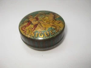 VINTAGE CHOCOLATE INIGUES ADVERTISING MINIATURE LITHO TIN BOX 1900s - Picture 1 of 6