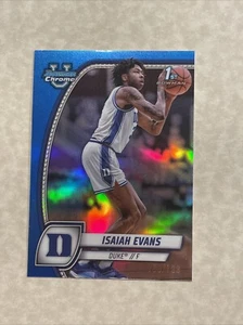 2024-25 Bowman Chrome U Basketball Isaiah Evans 1st Blue /199 Duke #27 - Picture 1 of 2
