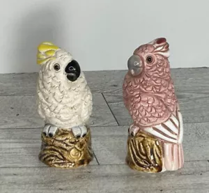 COAD Parrot Figurines Collectibles Peru Pink White Pottery 2.75” Tall vtg Cute - Picture 1 of 15