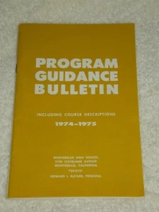 RARE 1974-75 Montebello CA High School Program Guidance Bulletin Classes Booklet - Picture 1 of 5