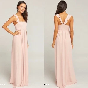 show me your mumu june maxi dress light pink dusty blush chiffon women small - Picture 1 of 7
