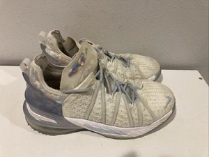 Nike Men's Lebron XVIII Shoes Size 4.5 Y Blue White Clear CW3156-400 Sneaker - Picture 1 of 11