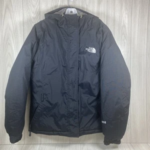 The North Face 550 Jacket Womens M Goose Down Black Hooded Belted *READ DESC.* - Picture 1 of 18