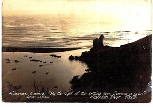 Klamath River Fisherman Trolling RPPC 1920 Echtfoto MT - Bild 1 von 2