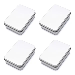 Small Tin Boxes Small Elegant Tin Rectangular Jewelry Coin Container - Picture 1 of 8