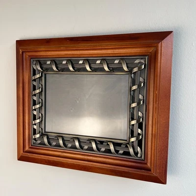 Marco de fotos de madera vintage 5x7 metal cepillado espiral borde interior en espiral Foto 1 de 4