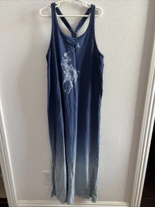 Vtg Ralph Lauren Blue Dress With Knotted Back Girls Large 12-14, 100% Cotton - Picture 1 of 4