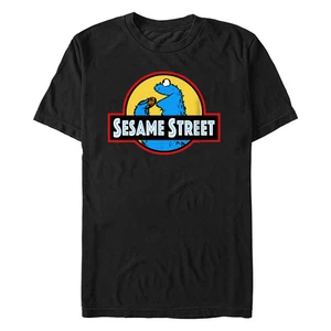 Men's Sesame Street Cookie Jurassic Park T-Shirt Tee - Picture 1 of 1