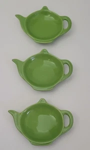 Teebeutelhalter ordentlich grün Keramik, 3er Set - Bild 1 von 6