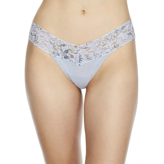 Tanga Hanky Panky L9511 Dove gris/prado brumoso algodón Supima tiro bajo talla única Foto 1 de 4