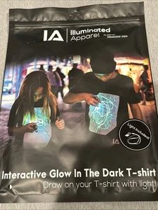 Illuminated Apparel Kids Shirt 5-6 Years Black White Glow In the Dark EUC - Picture 1 of 9