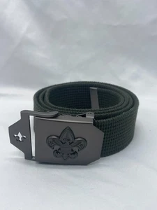 Boy Scouts of America BSA Belt Mens One Size Olive Green Web Buckle Uniform 42” - Picture 1 of 9