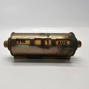Perpetual Desk Calendar Vintage Antique Decorative Brass Piece - Picture 1 of 5