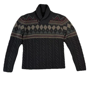 Deutscher Wollpullover mit Zopfmuster Schalkragen Größe M - Bild 1 von 11