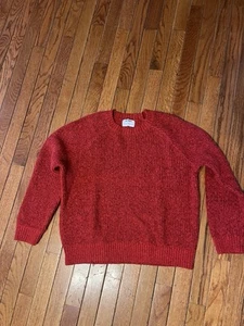 Women's Wool Blend Red Festive Family Holiday Old Navy Sweater - Size Medium - Foto 1 di 12