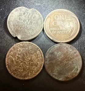 Junk Box ~  4 Error Coins ~ Mint Clips ~ Bad Planchets ~ Grease~Strikes ~ Cuds - Picture 1 of 2