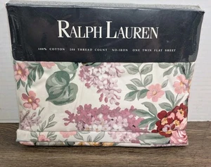 Vintage Ralph Lauren "Allison Multi" Twin Flat Sheet 200 TC Floral Flowers NEW - Picture 1 of 7