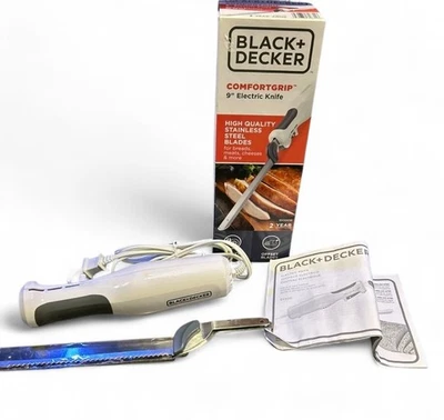 Электрический резной нож BLACK+DECKER 9 дюймов с удобной рукояткой белый - Изображение 1 из 4