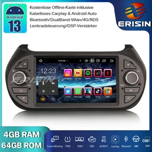 64GB DAB+Android 13 Autoradio GPS Fiat Fiorino Qubo Citroen Nemo Peugeot Bipper - Bild 1 von 16